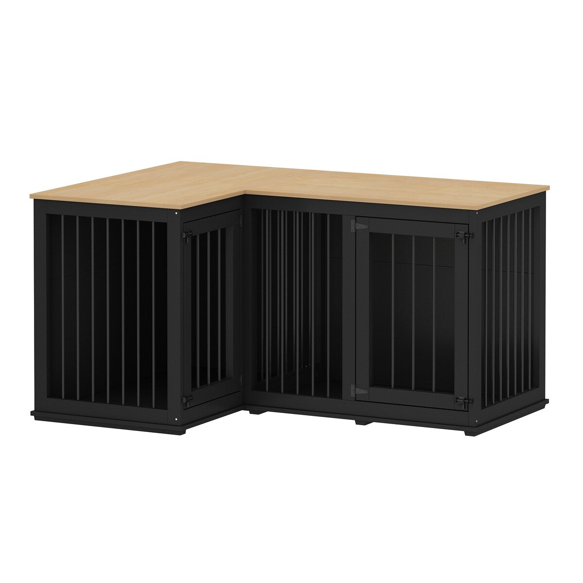 Cage d'angle pour 2 chiens, grande taille, en forme de L, 58,7 x 41,1 cm