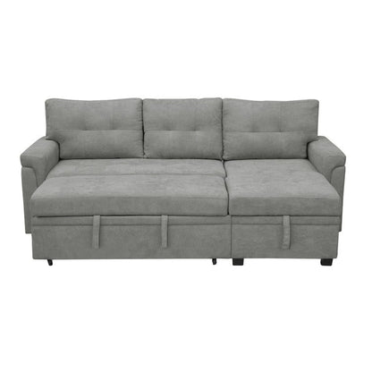 Canapé sectionnel convertible réversible avec lit gigogne, méridienne avec rangement dissimulé et pieds robustes