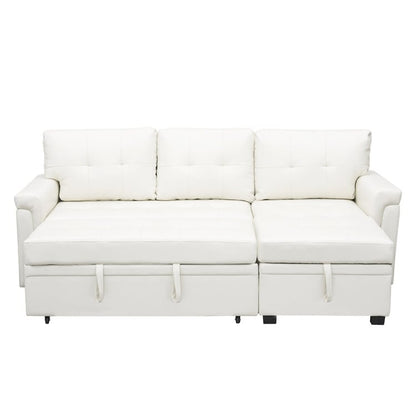 Canapé sectionnel convertible réversible avec lit gigogne, méridienne avec rangement dissimulé et pieds robustes