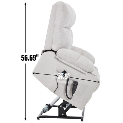 Fauteuil inclinable électrique Lazy Boy à double moteur en chenille avec massage et chauffage lombaire, deux porte-gobelets, gris-bleu