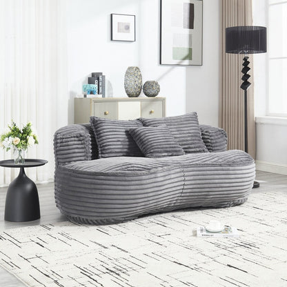 Canapé confortable et durable, fauteuil poire à dossier haut pour adultes et enfants - 2 places