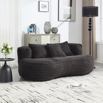 Canapé confortable et durable, fauteuil poire à dossier haut pour adultes et enfants - 2 places