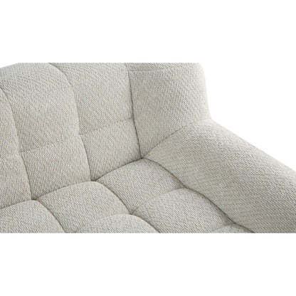 Canapé 2 places Liyasi à compression complète en velours litchi beige, aucun assemblage requis