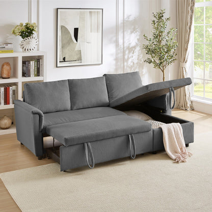 Canapé causeuse avec chaise longue Canapé convertible modulaire en L avec chaise longue de rangement