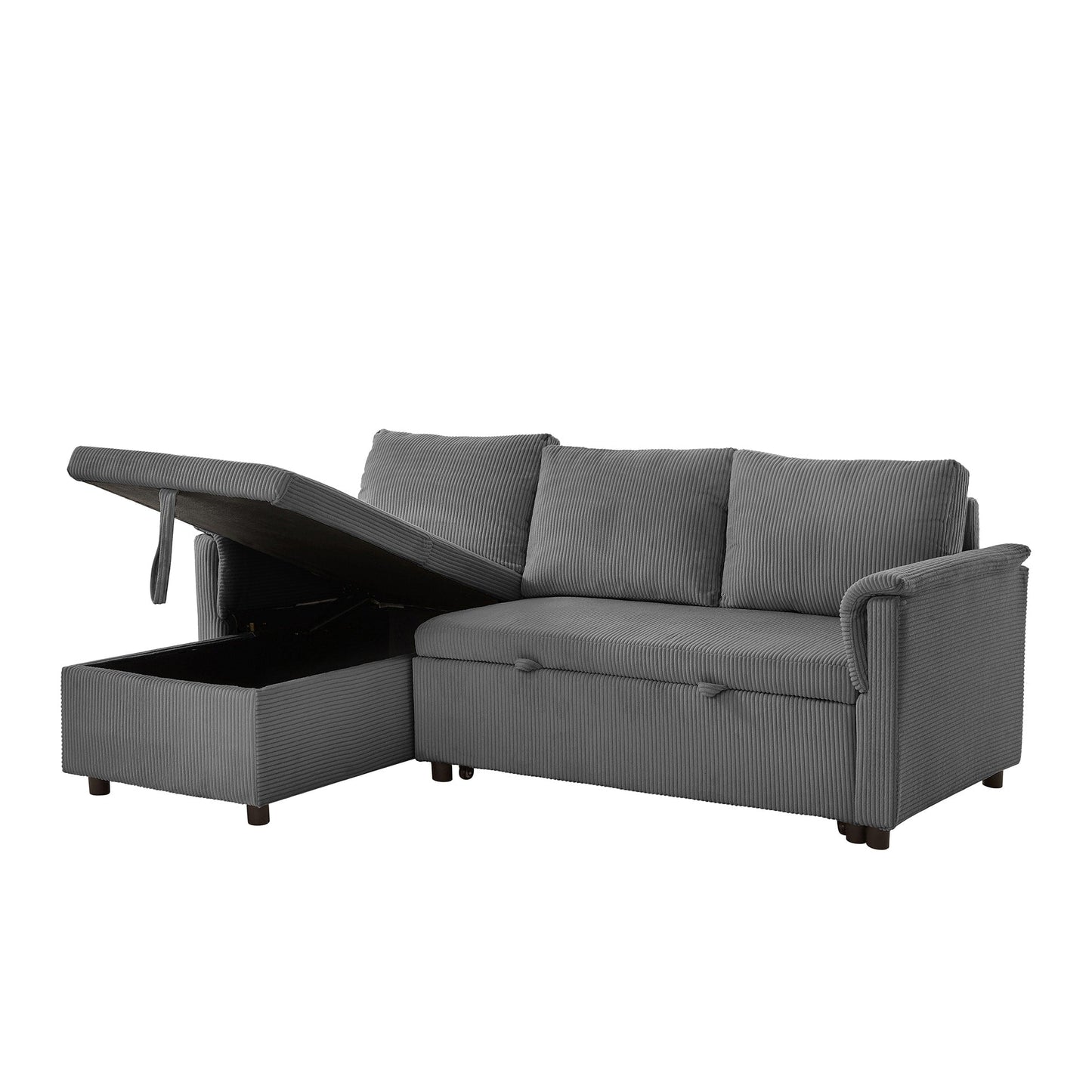 Canapé causeuse avec chaise longue Canapé convertible modulaire en L avec chaise longue de rangement