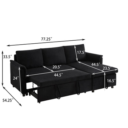 Canapé causeuse avec chaise longue Canapé convertible modulaire en L avec chaise longue de rangement