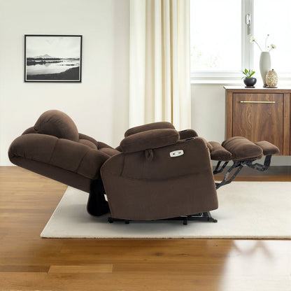 Fauteuil inclinable électrique à double moteur MCombo, grand format, avec massage et double chauffage, pour personnes âgées de grande taille, tissu R7635