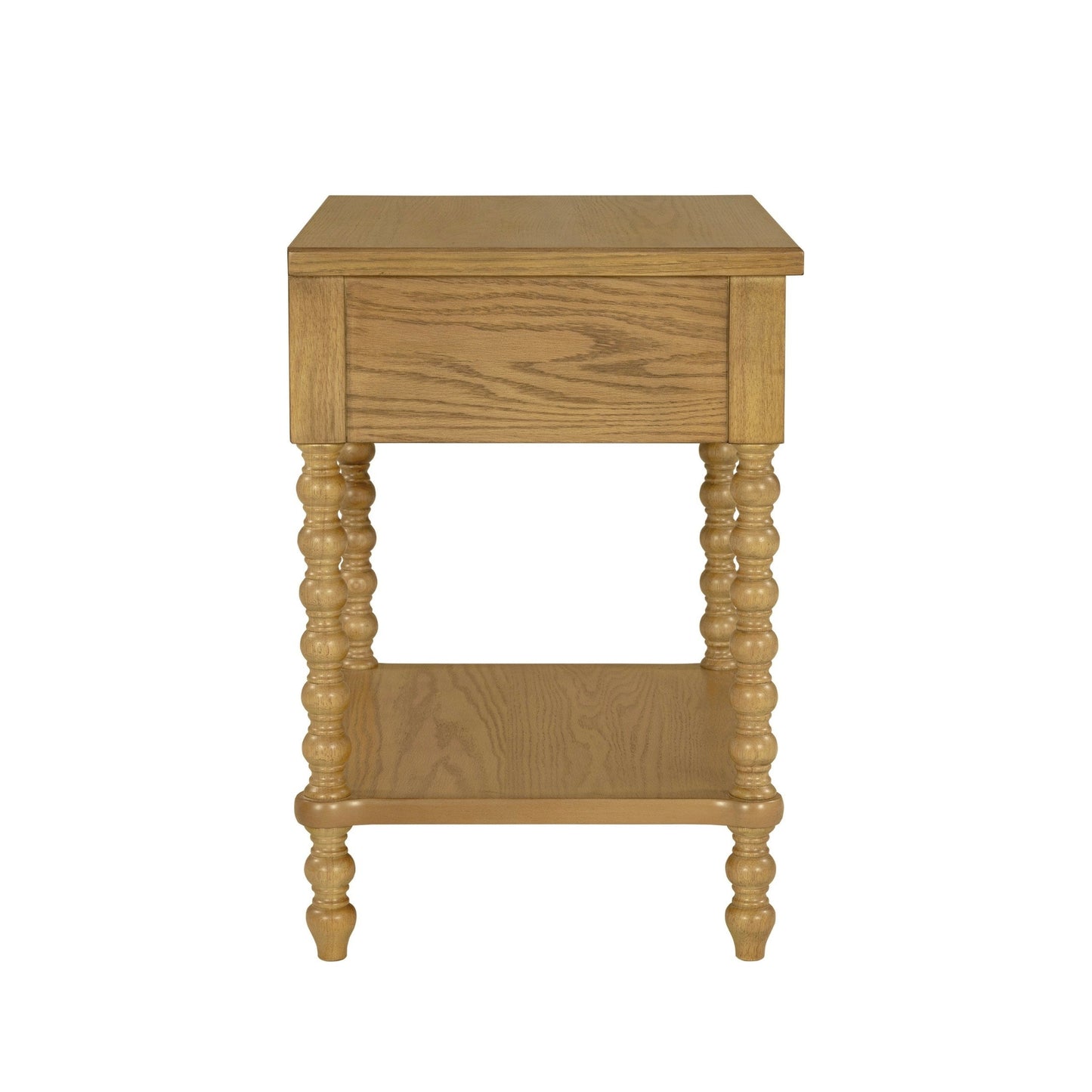 Table de chevet Madison Park Signature Beckett en bois tourné avec tiroir et étagère