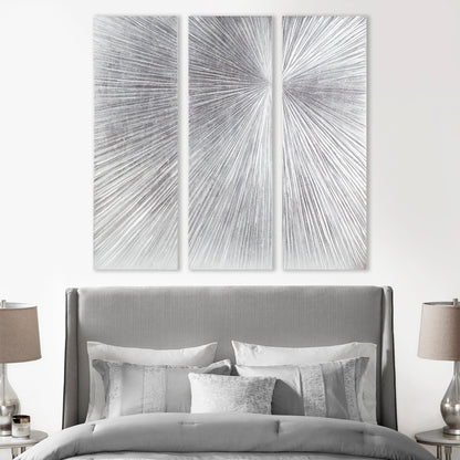 Ensemble de 3 triptyques muraux en résine dimensionnelle peints à la main Madison Park Signature Sunburst