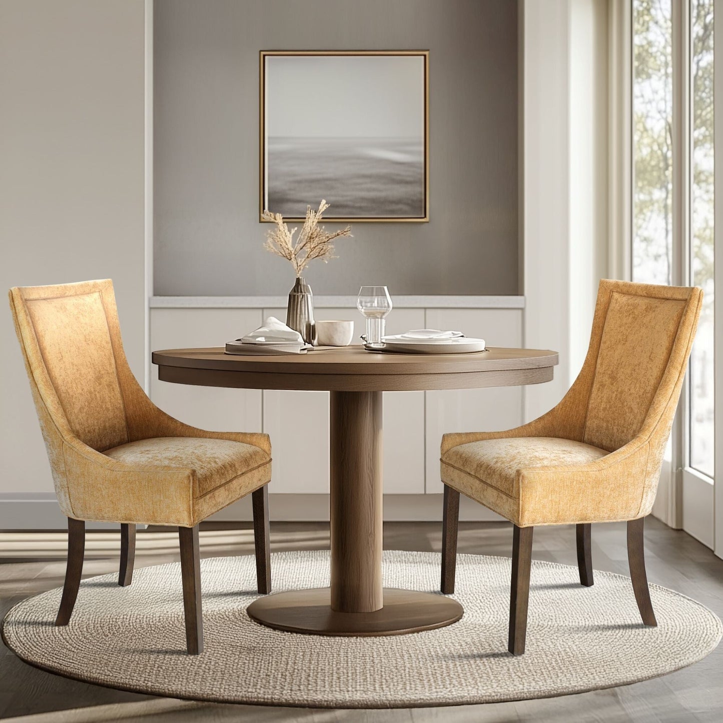 Chaises de salle à manger rembourrées Madison Park Signature Ultra avec pieds en bois (lot de 2) - N/A
