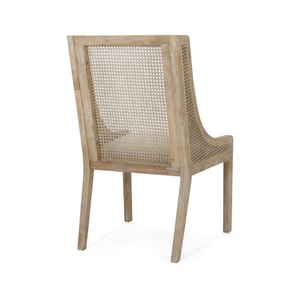Chaises de salle à manger rembourrées en rotin et bois Maurers (lot de 2) par Christopher Knight Home