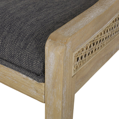 Chaises de salle à manger rembourrées en rotin et bois Maurers (lot de 2) par Christopher Knight Home