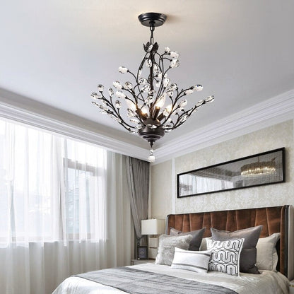 Lustre classique/traditionnel unique Maxax à 4 lumières avec accents en cristal