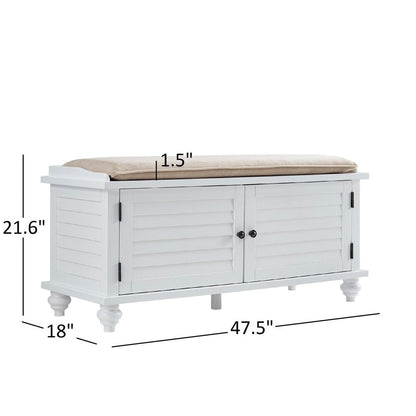 Banc de rangement à porte à volets Maybelle avec coussin en velours par iNSPIRE Q Classic