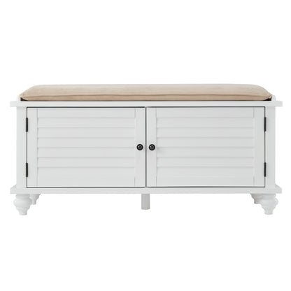 Banc de rangement à porte à volets Maybelle avec coussin en velours par iNSPIRE Q Classic