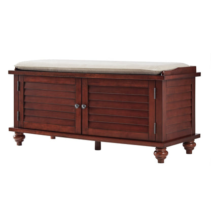 Banc de rangement à porte à volets Maybelle avec coussin en velours par iNSPIRE Q Classic