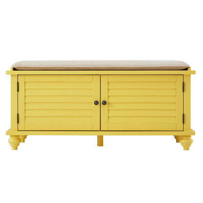 Banc de rangement à porte à volets Maybelle avec coussin en velours par iNSPIRE Q Classic