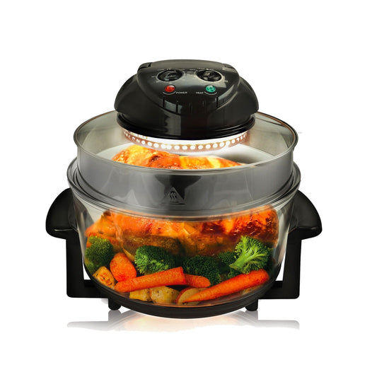Friteuse à air halogène portable MegaChef de comptoir en noir