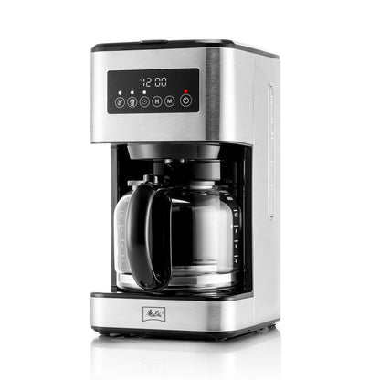 Cafetière filtre Melitta Aroma Tocco Plus 12 tasses, eau chaude et eau glacée, avec carafe en verre et écran tactile