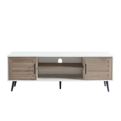 Meuble TV moderne du milieu du siècle pour téléviseurs jusqu'à 70 pouces Console multimédia de centre de divertissement - 20,5'' HX 59'' LX 15,5'' P