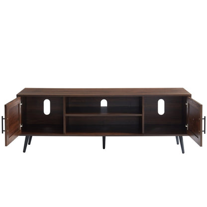 Meuble TV moderne du milieu du siècle pour téléviseurs jusqu'à 70 pouces Console multimédia de centre de divertissement - 20,5'' HX 59'' LX 15,5'' P