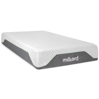 Matelas en mousse à mémoire de forme Milliard 10 pouces ferme, Bed-in-a-Box/Soulagement de la pression, Classique