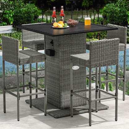 Ensemble de bar en osier pour meubles d'extérieur Moasis 5 pièces - 5 pièces