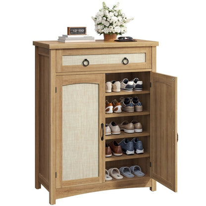 Meuble de rangement à chaussures Moasis à 5 niveaux pour 20 paires de chaussures avec portes doubles pour l'entrée