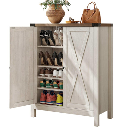 Meuble de rangement à chaussures Moasis à 5 niveaux pour 20 paires de chaussures avec portes doubles pour l'entrée