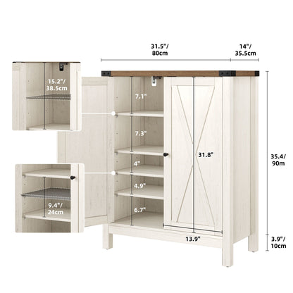 Meuble de rangement à chaussures Moasis à 5 niveaux pour 20 paires de chaussures avec portes doubles pour l'entrée