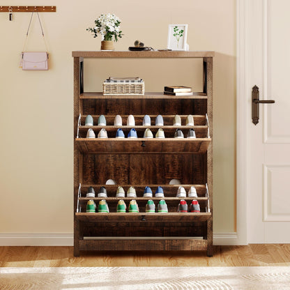 Meuble de rangement à chaussures Moasis avec 2 compartiments pour entrée et couloir