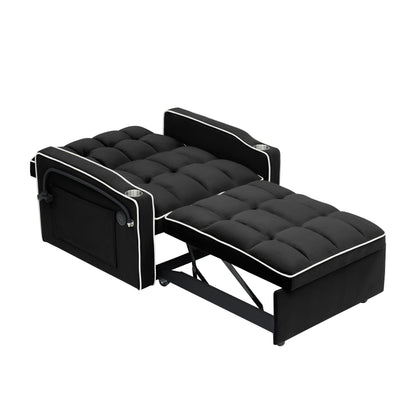 Canapé-lit convertible 3 en 1 moderne 70.86 avec dossier réglable et port de chargement USB pour le salon