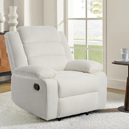 Fauteuil inclinable manuel moderne en velours côtelé, fauteuil inclinable réglable avec accoudoirs larges