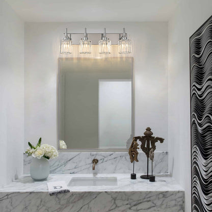 Appliques murales modernes à intensité variable pour salle de bain avec abat-jour en cristal