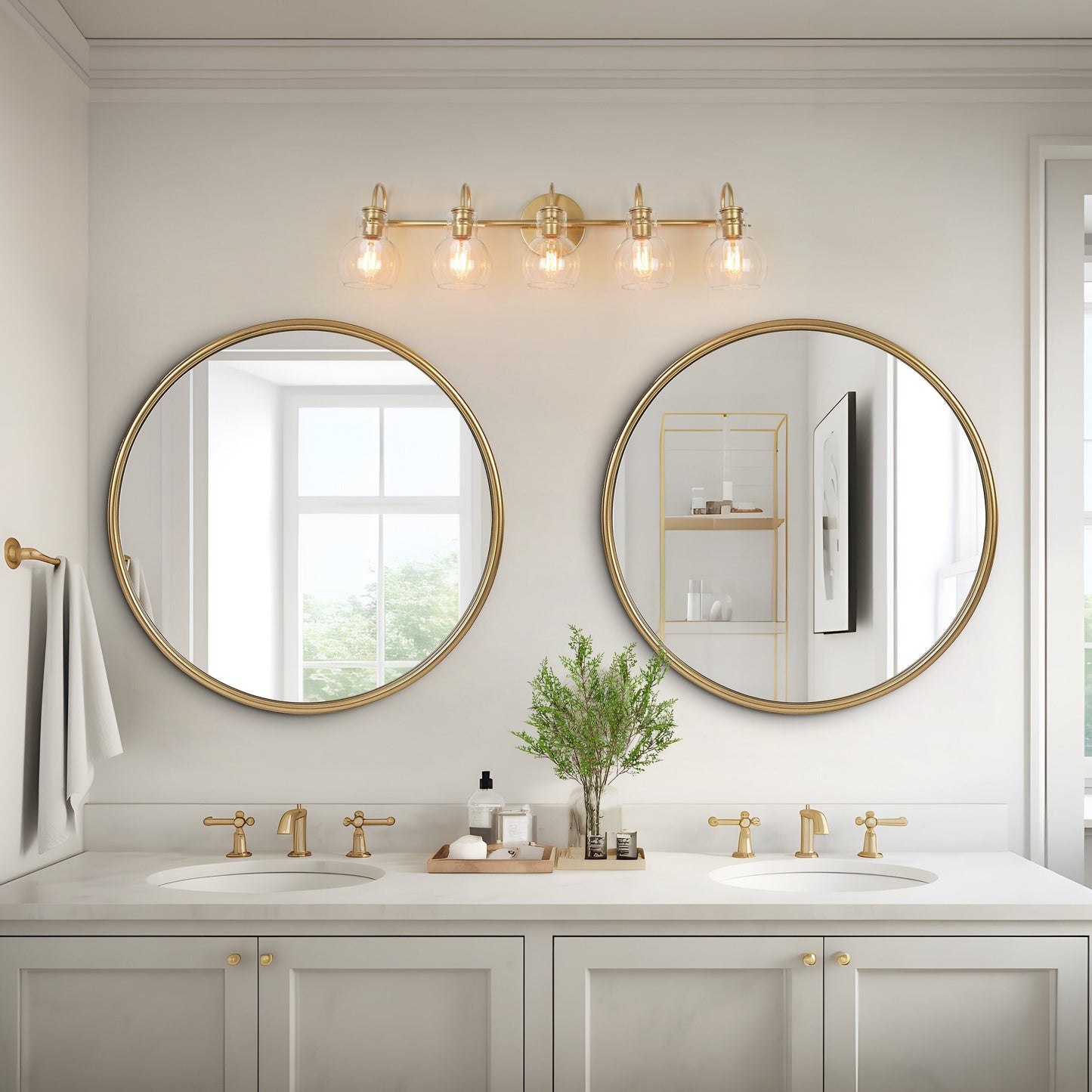Applique murale moderne en verre à 3 lumières pour salle de bain