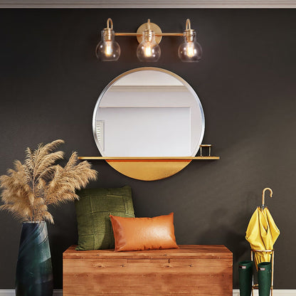 Applique murale moderne en verre à 3 lumières pour salle de bain