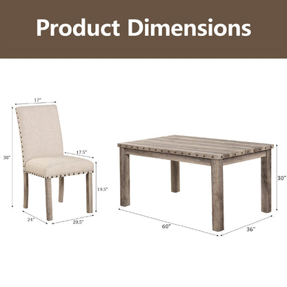 Ensemble de salle à manger Morden Fort Farmhouse avec table rectangulaire et chaises, 5 pièces
