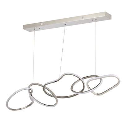Lustre LED de luxe en acier inoxydable imbriqué de style nordique pour salle à manger