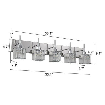 Luminaires de salle de bain en cristal à intensité variable Ora Modern sur miroir Glam Vanity Lights