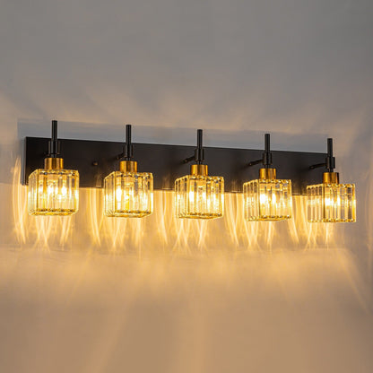 Luminaires de salle de bain en cristal à intensité variable Ora Modern sur miroir Glam Vanity Lights