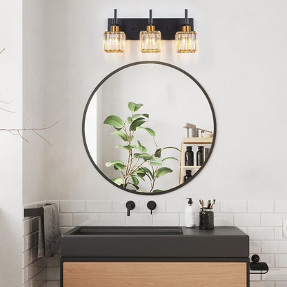 Luminaires de salle de bain en cristal à intensité variable Ora Modern sur miroir Glam Vanity Lights