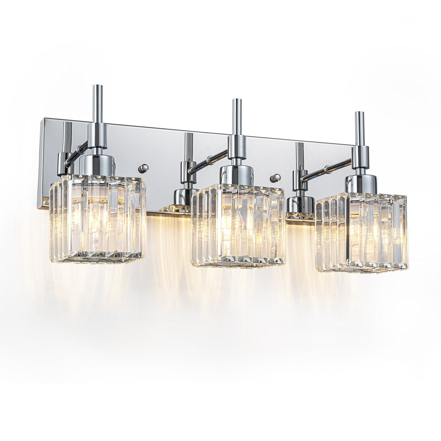 Luminaires de salle de bain en cristal à intensité variable Ora Modern sur miroir Glam Vanity Lights