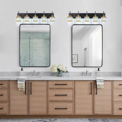 Luminaires de salle de bain en cristal à intensité variable Ora Modern sur miroir Glam Vanity Lights