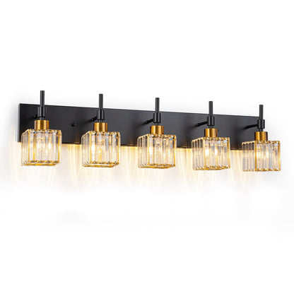 Luminaires de salle de bain en cristal à intensité variable Ora Modern sur miroir Glam Vanity Lights