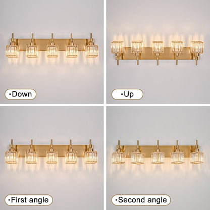 Luminaires de salle de bain en cristal à intensité variable Ora Modern sur miroir Glam Vanity Lights