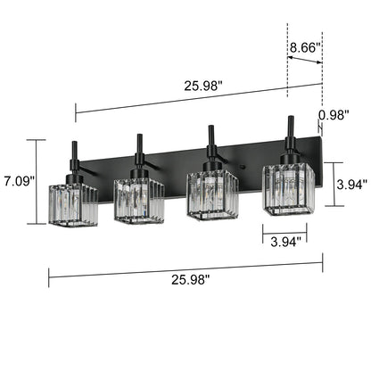 Luminaires de salle de bain en cristal à intensité variable Ora Modern sur miroir Glam Vanity Lights