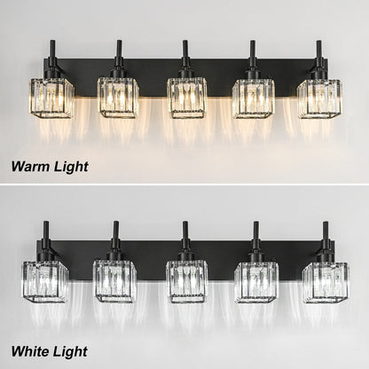 Luminaires de salle de bain en cristal à intensité variable Ora Modern sur miroir Glam Vanity Lights