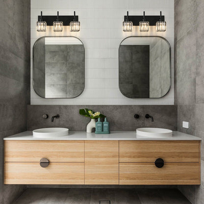 Luminaires de salle de bain en cristal à intensité variable Ora Modern sur miroir Glam Vanity Lights