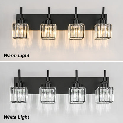 Luminaires de salle de bain en cristal à intensité variable Ora Modern sur miroir Glam Vanity Lights