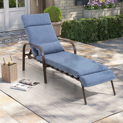 Chaise longue d'extérieur réglable avec coussin pour la plage et la piscine